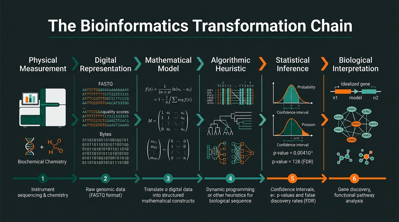 The Bioinformatics Transformation Chain (Credit: Gemini 3.1 Flash Image)
